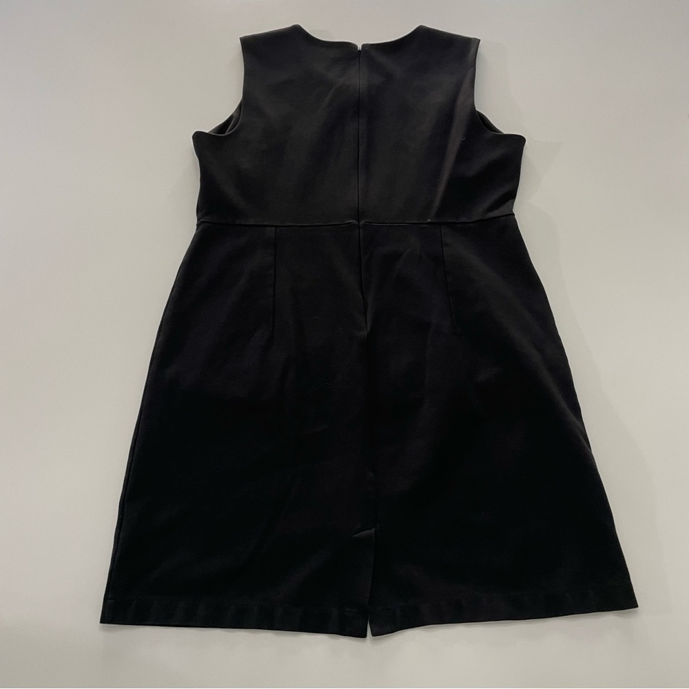 Lands' End Black Crew Neck Sleeveless Dress with pockets, Size 14P - Picture 2 of 6